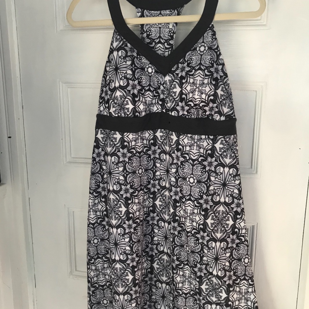 ZeroXposur Slate Gray White Floral Halter Dress sz L NWT